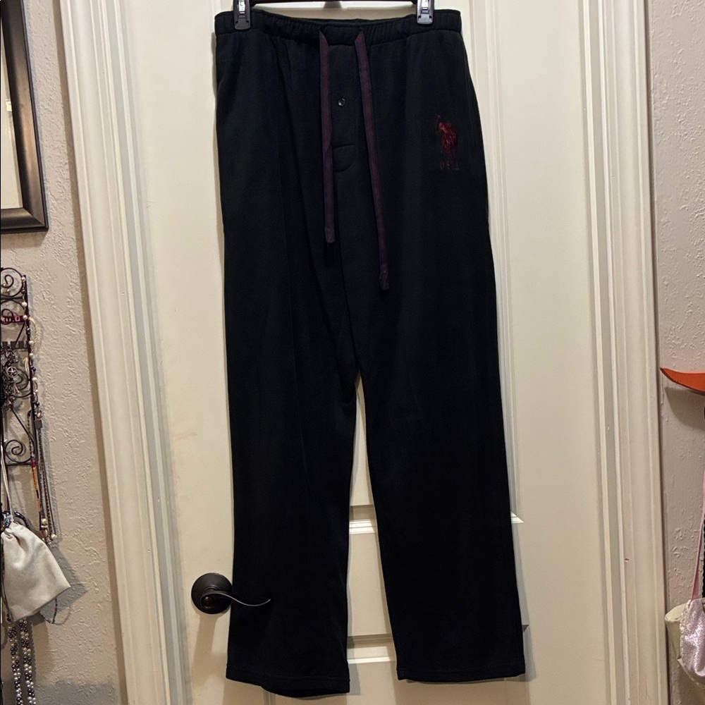 U.S. Polo Assn. Black Joggers with Red Logo
